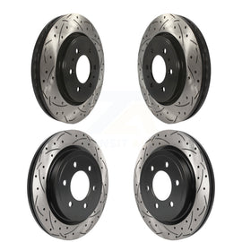 Front Rear Drilled Slot Disc Brake Rotors Kit For Ford F-150 Expedition Lincoln