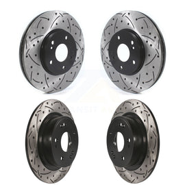 Front Rear Coated Drilled Slot Disc Brake Rotors Kit For Honda Accord Acura TSX