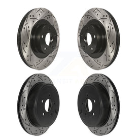 Front Rear Coated Drilled Slotted Disc Brake Rotors Kit For Toyota 86 Subaru BRZ
