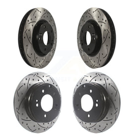 Front Rear Coated Drill Slot Disc Brake Rotors Kit For Hyundai Sonata Kia Optima