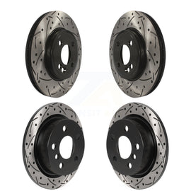 [Front+Rear] 2015 Mini Cooper 2.0L/1.5L Premium OE Drilled & Slotted Brake Rotor Kit For Max Performance Braking