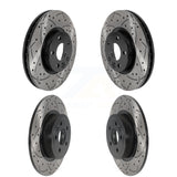 Front Rear Coated Drilled Slot Disc Brake Rotors Kit For Land Rover Range Evoque