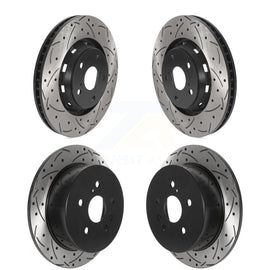 [Front+Rear] 2009-2016 Toyota Venza Premium OE Drilled & Slotted Brake Rotor Kit For Max Performance Braking