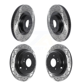 Front Rear Coat Drill Slot Disc Brake Rotor Kit For Hyundai Genesis G80 Kia K900