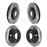 Front Rear Coated Drilled Slotted Disc Brake Rotors Kit For Hyundai Tucson