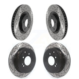 [Front+Rear] 2017-2021 Kia Sportage Turbocharged Premium OE Drilled & Slotted Brake Rotor Kit For Max Performance Braking