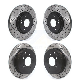 Front Rear Coat Drill Slot Disc Brake Rotors Kit For Hyundai Tucson Kia Sportage