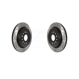 Rear Coated Drilled Slotted Disc Brake Rotors Pair For Ram 1500