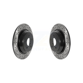 [Rear] 2012-2015 Land Rover Range Evoque Premium OE Drilled & Slotted Brake Rotor Kit For Max Performance Braking