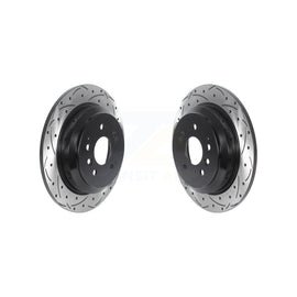 Rear Coated Drill Slot Disc Brake Rotors Pair For Honda Pilot Ridgeline Passport