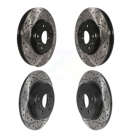 Front Rear Drill Slot Disc Brake Rotors Kit For Chevrolet Cruze Volt Bolt EV EUV