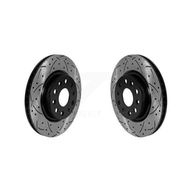 Front Coated Drilled Slotted Disc Brake Rotors Pair For Jeep Wrangler