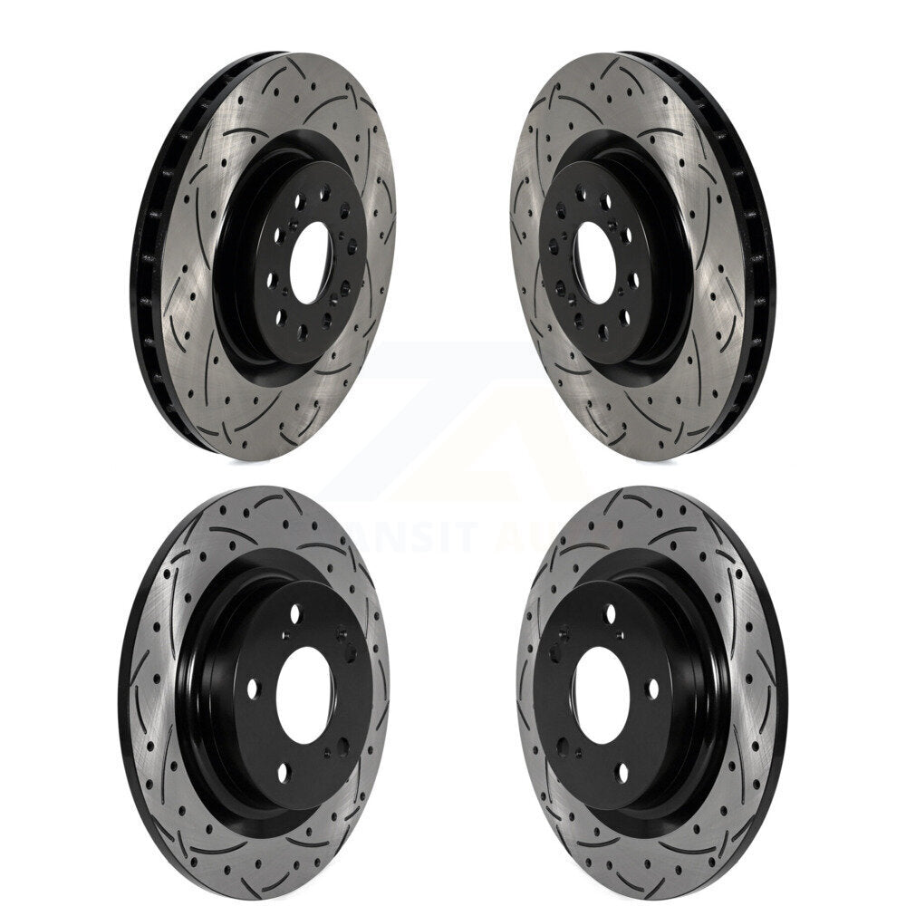[Front+Rear] 2017-2020 Honda Civic Type R Premium OE Drilled & Slotted Brake Rotor Kit For Max Performance Braking