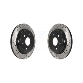 Rear Drilled Slot Brake Rotor Pair For Chevrolet Silverado 1500 GMC Sierra LD XL