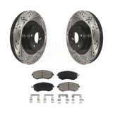 Front Drill Slot Brake Rotor Ceramic Pad Kit For Subaru Forester Impreza Outback