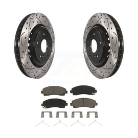 [Front] 2015-2020 Acura TLX Performance Drilled & Slotted Brake Rotor & Ceramic Pads Kit For Max Braking
