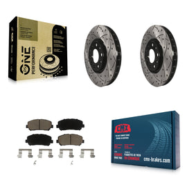 Front Drilled Slot Disc Brake Rotors Ceramic Pad Kit For Dodge Dart Chrysler 200