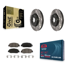 Load image into Gallery viewer, Front Coated Drilled Slotted Disc Brake Rotor &amp; Ceramic Pad Kit For Honda Accord