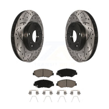 Load image into Gallery viewer, Front Drill Slot Brake Rotors Ceramic Pad Kit For Honda Accord Civic Element Fit