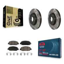 Load image into Gallery viewer, Front Coated Drilled Slot Disc Brake Rotor Ceramic Pad Kit For Honda Accord HR-V