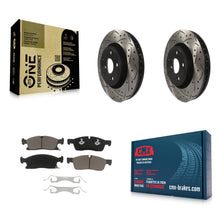Charger l'image dans la galerie, Front Drilled Slot Brake Rotors Ceramic Pad Kit For Jeep Grand Cherokee Dodge WK