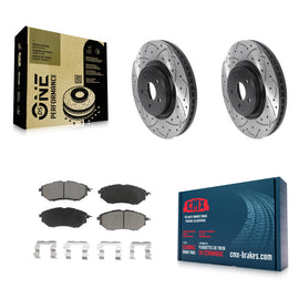 Front Drill Slot Brake Rotors Ceramic Pad Kit For Subaru Forester Outback Legacy