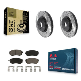 Front Coated Drilled Slotted Disc Brake Rotors Ceramic Pad Kit For Subaru Legacy