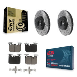 Front Drill Slot Brake Rotors Ceramic Pad Kit For BMW 328i 428i 330i xDrive 335i