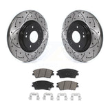 Front Drill Slot Disc Brake Rotor Ceramic Pad Kit For Hyundai Elantra Tucson Kia