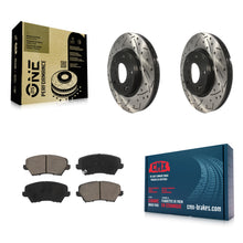 Load image into Gallery viewer, Front Drilled Slot Brake Rotor Ceramic Pad Kit For Kia Forte Hyundai Veloster GT