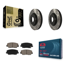 Load image into Gallery viewer, Front Drill Slot Disc Brake Rotor Ceramic Pad Kit For Kia Forte Hyundai Veloster