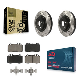 Front Drilled Slot Brake Rotor & Ceramic Pad Kit For Mercedes-Benz CLS550 CLS500
