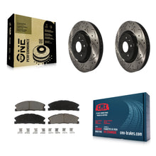 Load image into Gallery viewer, [Front] 2013 Ford Explorer Sport Performance Drilled &amp; Slotted Brake Rotor &amp; Ceramic Pads Kit For Max Braking
