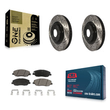Load image into Gallery viewer, Front Drilled Slot Disc Brake Rotor Ceramic Pad Kit For Hyundai Santa Fe XL 3.3L