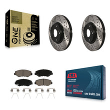 Load image into Gallery viewer, Front Drill Slot Disc Brake Rotor Ceramic Pad Kit For Honda Civic CR-V Acura ILX