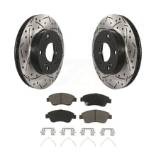 Load image into Gallery viewer, Front Coat Drill Slot Disc Brake Rotor Ceramic Pad Kit For Honda Civic Acura ILX