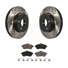 Charger l&#39;image dans la galerie, Front Drilled Slot Brake Rotors Ceramic Pad Kit For Mercedes-Benz C300 C250 C230