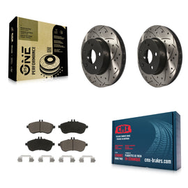 Front Drilled Slot Brake Rotors Ceramic Pad Kit For Mercedes-Benz C300 C250 C230