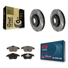 Charger l'image dans la galerie, Front Drilled Slot Brake Rotor Ceramic Pad Kit For Volvo S60 XC70 S80 Land Rover