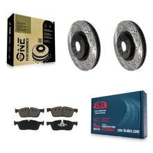 Load image into Gallery viewer, Front Drill Slot Disc Brake Rotor Ceramic Pad Kit For Land Rover Discovery Sport