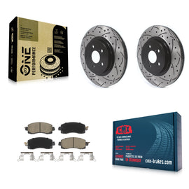 Front Drilled Slot Disc Brake Rotor Ceramic Pad Kit For Subaru Crosstrek Impreza