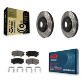 [Front] 10-15 Chevrolet Camaro LT LS Performance Drilled & Slotted Brake Rotor & Ceramic Pads Kit For Max Braking