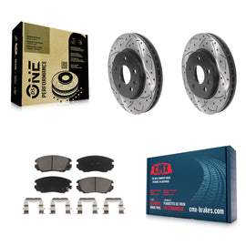 Front Drill Slot Brake Rotor Ceramic Pad Kit For Chevrolet Malibu Buick LaCrosse