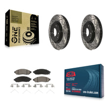 Charger l'image dans la galerie, Front Coated Drilled Slotted Disc Brake Rotors &amp; Ceramic Pad Kit For Nissan LEAF