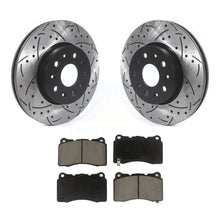 Charger l&#39;image dans la galerie, Front Drilled Slot Brake Rotor Ceramic Pad Kit For Chevrolet Camaro Cadillac CTS