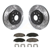 Load image into Gallery viewer, Front Coated Drilled Slotted Disc Brake Rotor &amp; Ceramic Pad Kit For Cadillac CTS