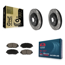 Front Drilled Slot Brake Rotor Ceramic Pad Kit For Toyota Camry RAV4 Lexus ES350