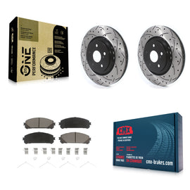 Front Drill Slot Brake Rotor Ceramic Pad Kit For Lexus RX350 RX450h Toyota Camry