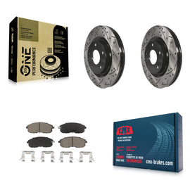 Front Coated Drill Slot Disc Brake Rotors Ceramic Pad Kit For Nissan Sentra Juke