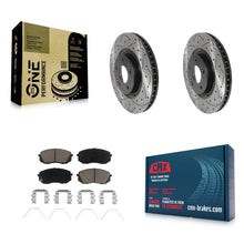 Charger l'image dans la galerie, Front Drill Slot Disc Brake Rotors Ceramic Pad Kit For Hyundai Sonata Kia Optima